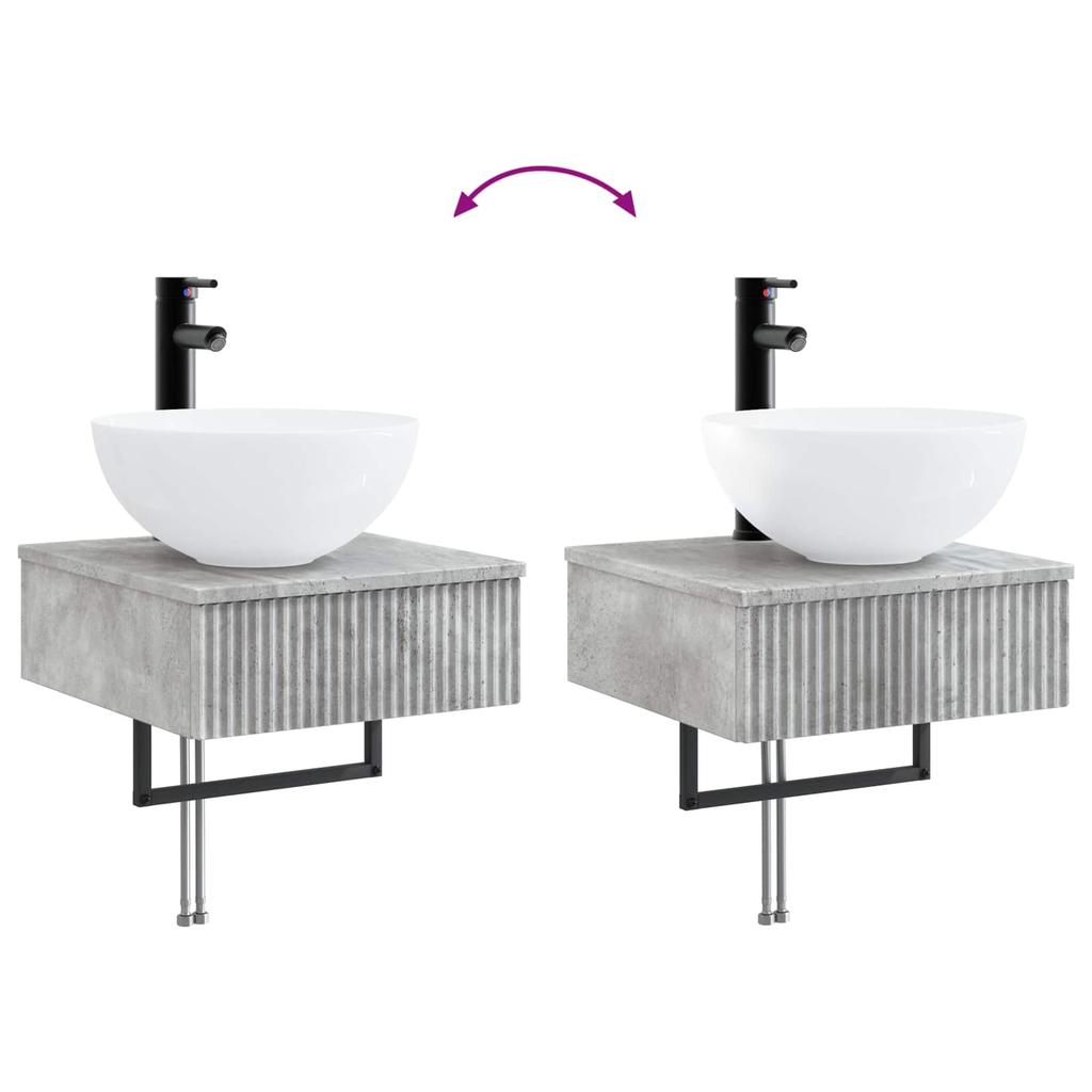 Wall Mounted Wash Basin Concrete Grey 40 x 41 x 40.5 cm