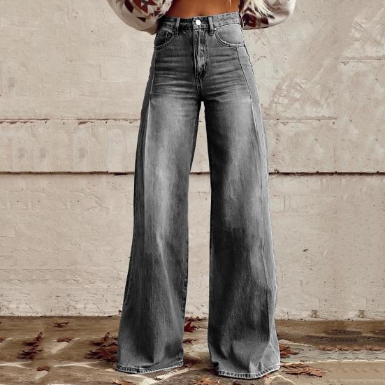 Women's Baggy Jeans High Waist Wide Leg Denim Pants Casual Loose Straight Leg Trousers for Street Work