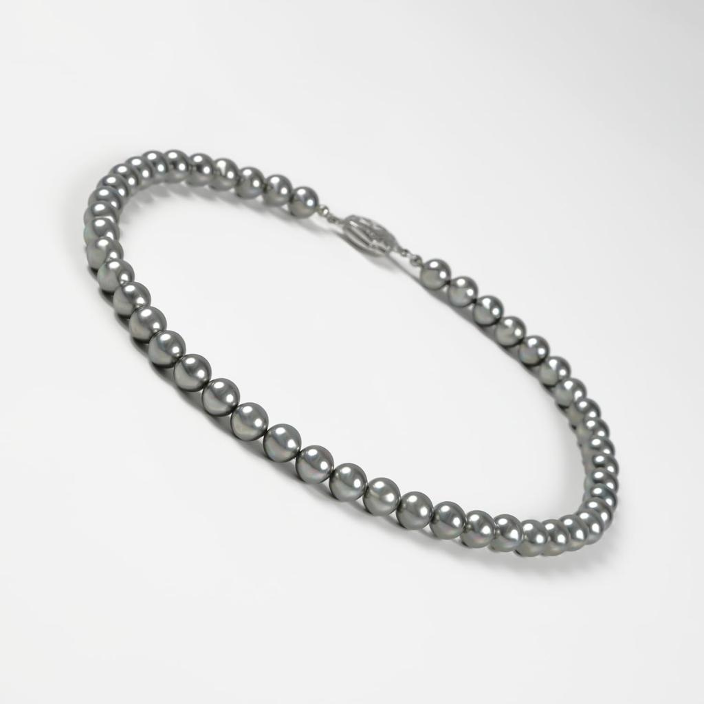 От Юми Жемчужное Ожерелье 8 мм RoseYumiRose Популярные Церемонии Простые Стильные Сделано в Японии [Производство Katsura] Женские (42см, Серый)