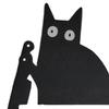 Черный кот, украшение на угол двери, держащее резак, силуэт котенка, знак на дверную раму, украшение на переднюю дверь, украшение на край животного