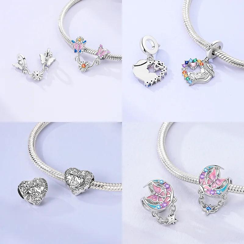 Copper Colorful Tree Of Life Family Charms Heart Flowers Beads Fit Original Bracelets Diy Fine Jewelry Party Gift For Women