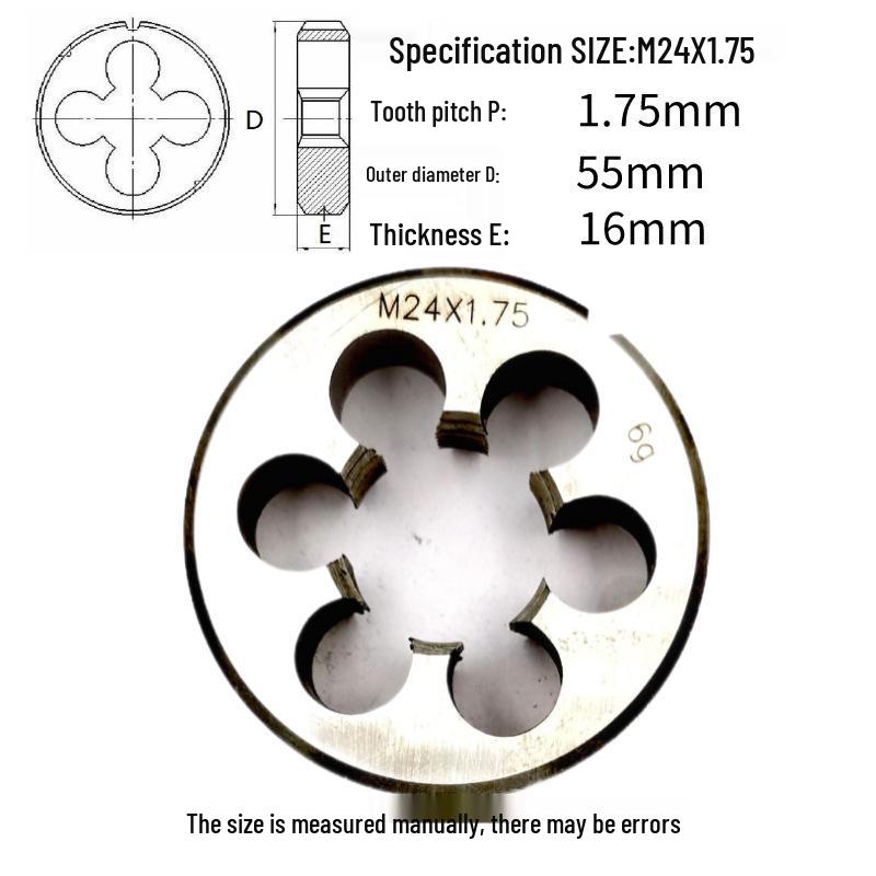 Круглая плашкодержатель M24-M26 x 0.5-3 мм, Прямое/Обратное, Правая/Левая резьба