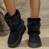 Модные женские пряжки для ремней Винтажные зимние ботинки-дутики Зимние новые Утолщенные Плюшевые Нескользящие Хлопковые Ботинки Увеличение Роста Комфорт Уличная Теплая Обувь