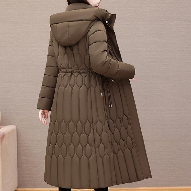 Fashion Winter Long Coat Female Warm Parkas Hooded Casual Thick Middle Age Women Jackets