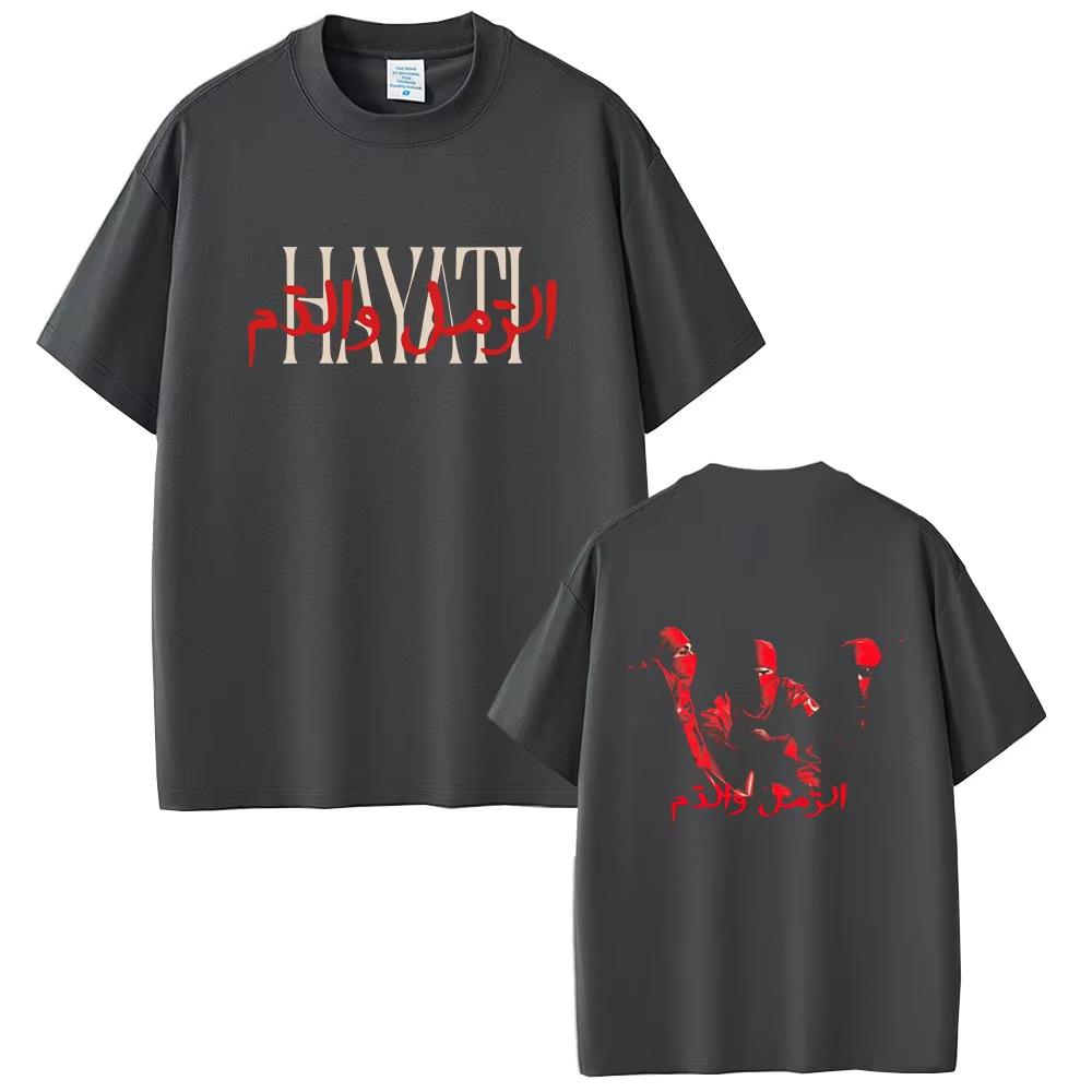 Rapper Niro HAYATI Album Graphic T Shirts 2026 Spring summer Male Fashion Streetwear Unisex Casual Soft Cotton Short Sleeve Top