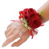 Wrist Flower Non-Fading Multi-color Decorate Elegant Bride Groom Fake Wrist Corsage for Party
