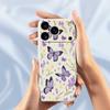For iPhone 17 Pro Max Case Purple Butterflies Pattern Printing Straight Edge TPU Phone Back Cover
