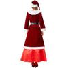 Взрослый Женский Рождественский Рождественский Красный Бархатный Колпак Платье Набор Хэллоуин Ролевая Игра Наряжаться Костюм для Косплея