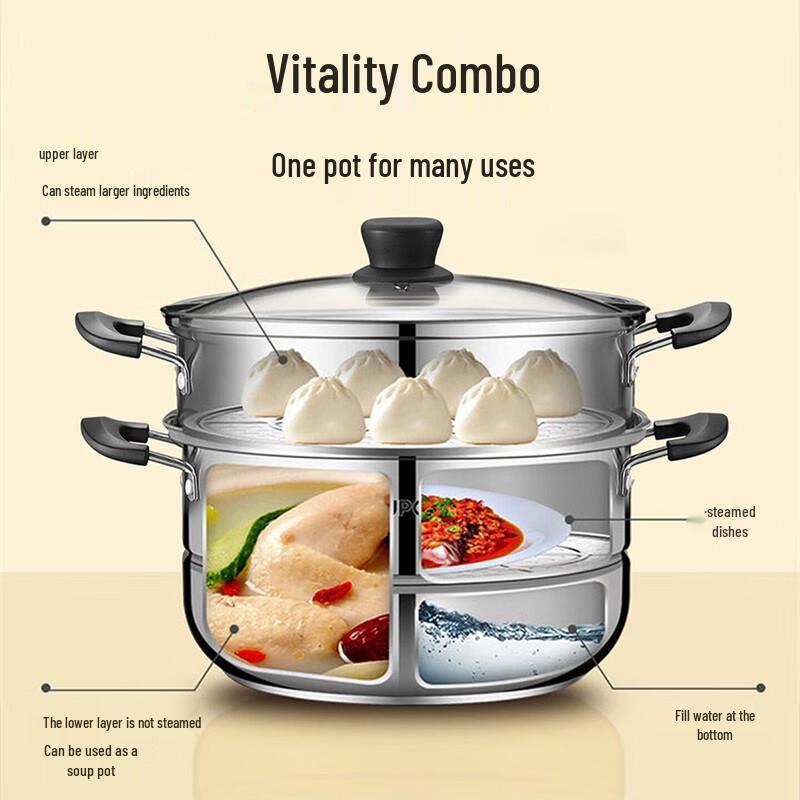 SUPOR Stainless Steel Double-Layer Steamer