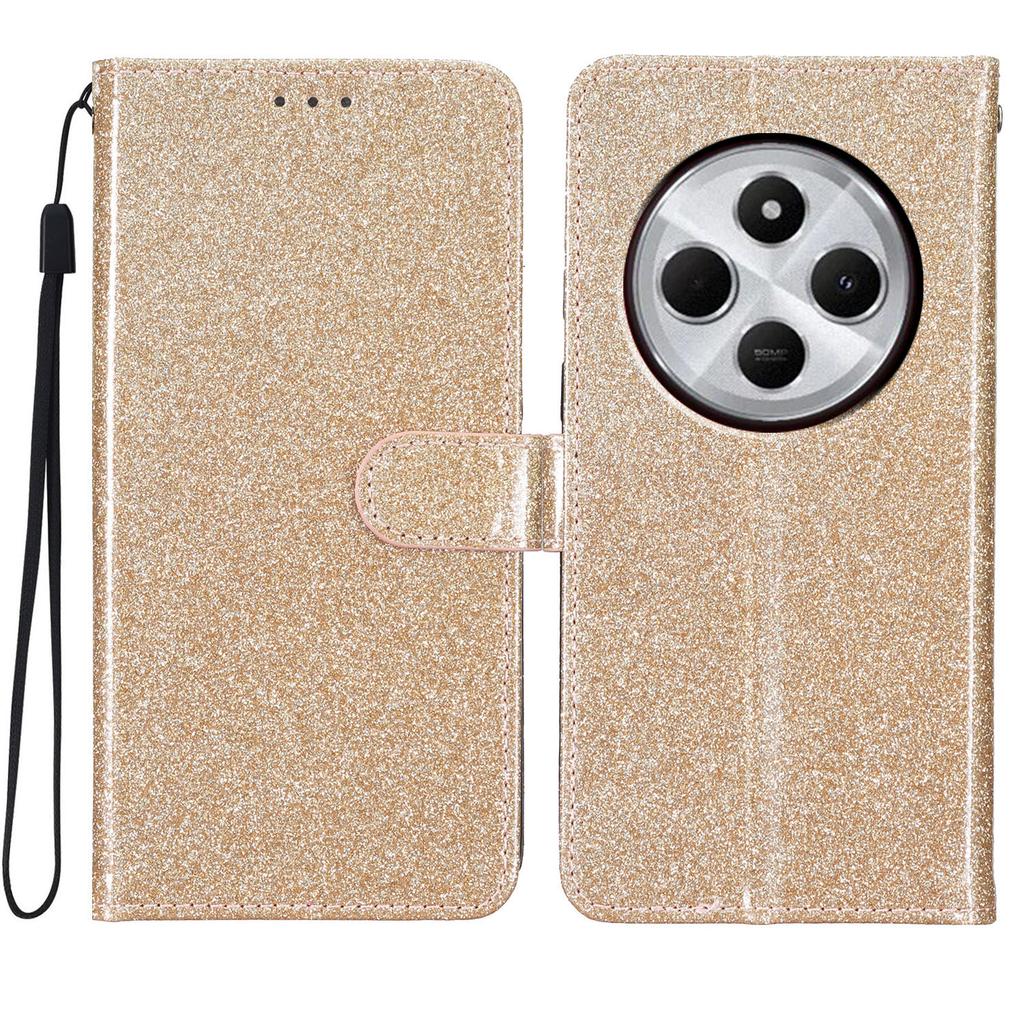 For Xiaomi Redmi A4 5G Wallet Case Glitter Anti-Scratch Leather Phone Cover Stand