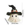 Cartoon Cute Halloween Ghost Figurine White Resin Crafts Hat Ghost Statue Handmade Halloween Ornaments Haunted House