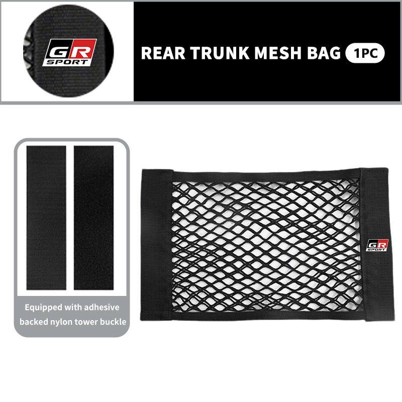 EBSKCS1 Car Styling Trunk Box Storage Bag Mesh Elastic String Net Pocket Organizer Accessories For Toyota Yaris Corolla Rav4 GR Auris
