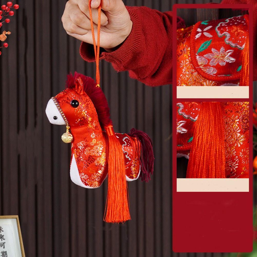 Мультяшный Зодиакальный Пони Украшение для Дома Плюшевый Подарок на Китайский Новый Год Брелок для Ключей Лошадь Год Лошади