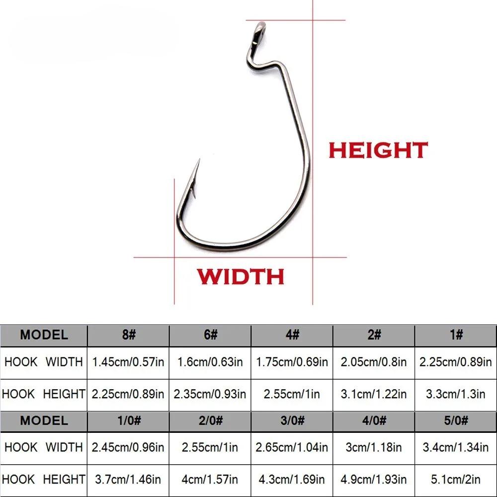 50pcs/Lot High Carbon Steel Fishing Hooks Crank Hook For Soft Worm Bait 1# 2# 4# 6# 8# 1/0#-5/0# New Fishing Gear