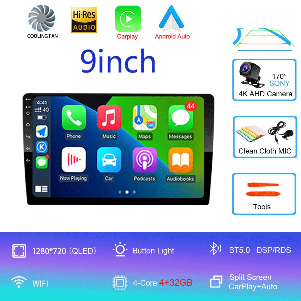 Android 14 2din Car Radio Multimedia Player 9 Inch Carplay For Toyota Volkswagen Hyundai Kia Renault Nissan Honda Lad WIFI+4G