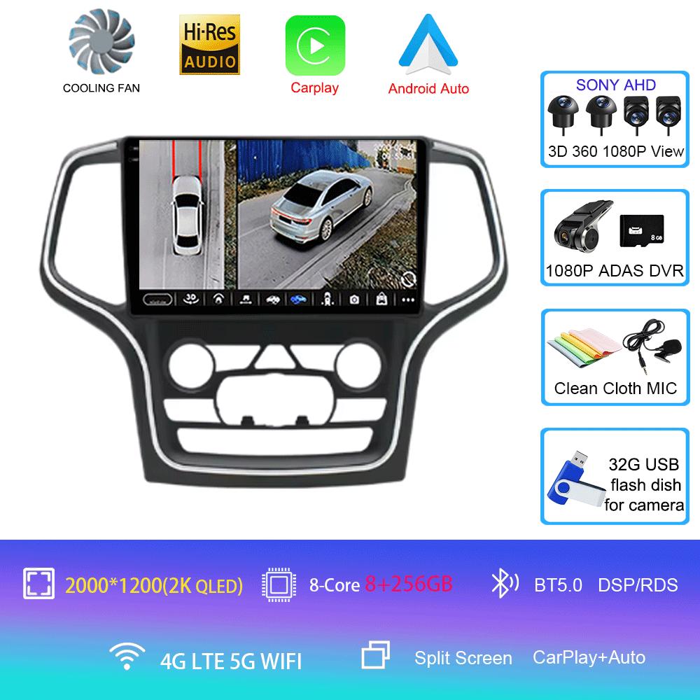 Для Jeep Grand Cherokee WK2 2014 Автомобильное радио Мультимедиа Carplay Навигация GPS Беспроводная Android Auto Car Stereo HDR Радио 5G Wifi