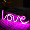 Love Sign Neon Night Light Usb Led Lights 3D Art Romantic Night Lights Lamp For Bedroom Wall Neon Led Strip AA Battry