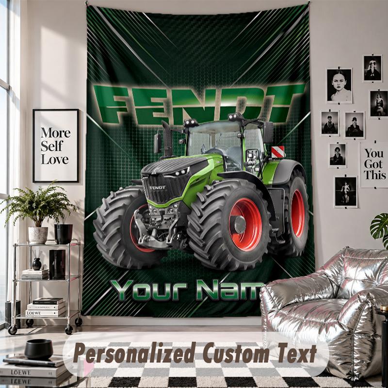 Wall Hanging Tapestry With Custom Name & Text, Fendt Decorative Tapestry For Bedroom