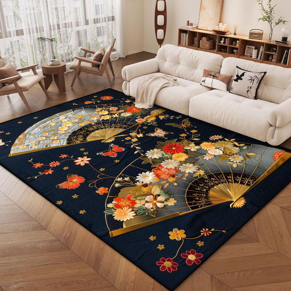 Восточный Роскошный Декор Ковры для Гостиной Цветочный Дизайн Мягкое Украшение Комнаты Эстетичный Ковер для Спальни Кабинет Противоскользящий Коврик Легко Чистить