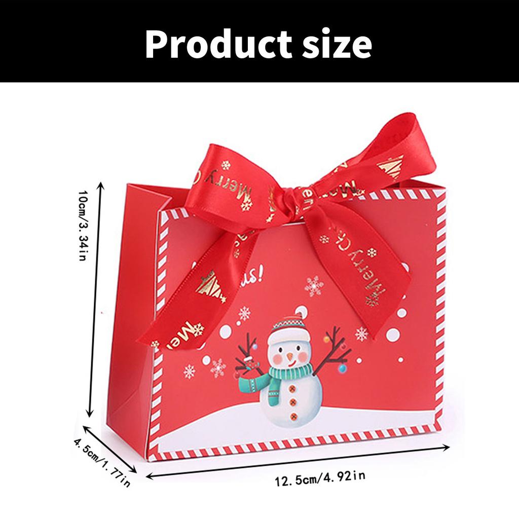 12 шт. Рождественские подарочные пакеты с ручками Декоративные рождественские подарочные пакеты Бумажные ручки Контейнер для праздничных подарков