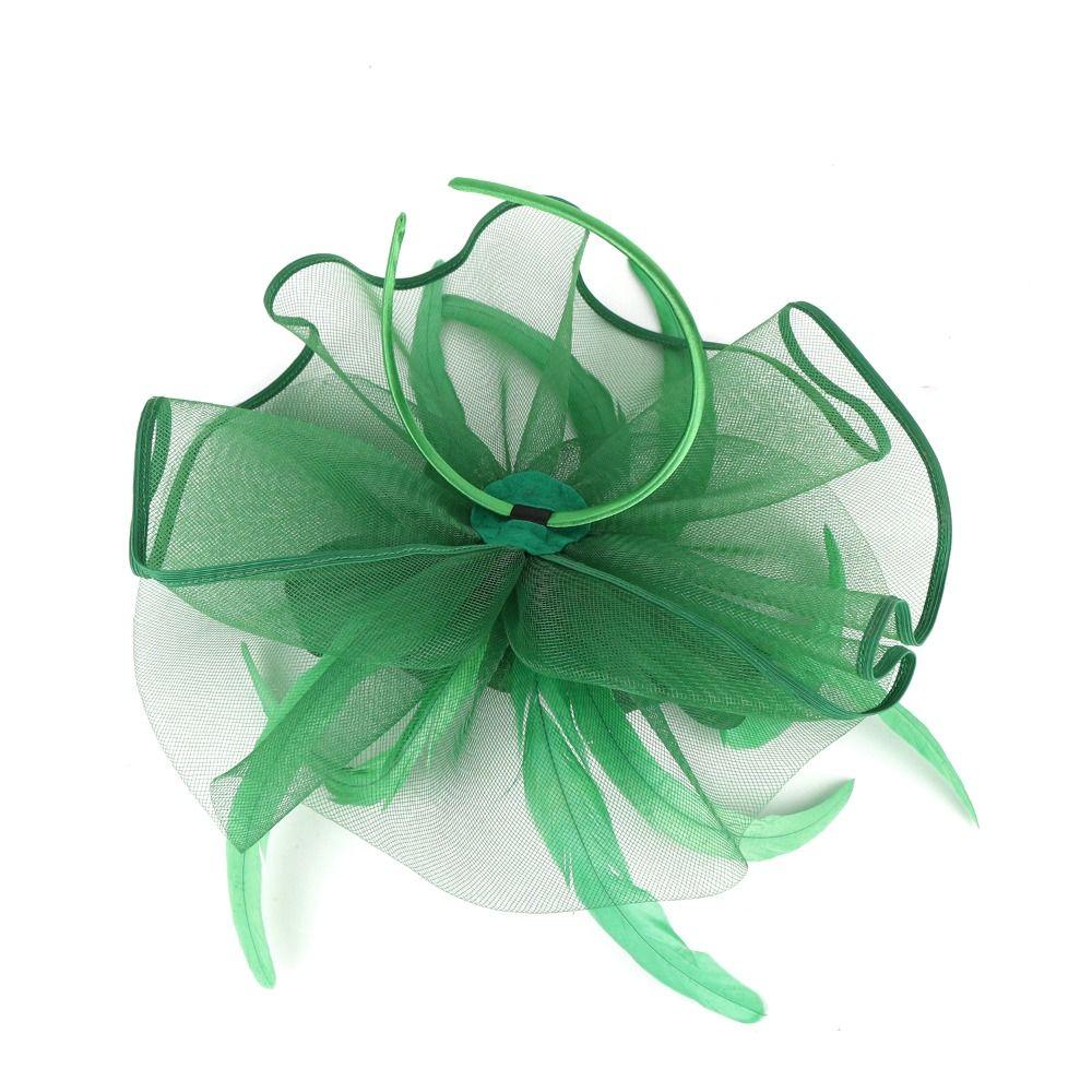 British Retro Fascinator Headdress Stylish Bridal Mesh Cap Sweet Top Hat Headband Women