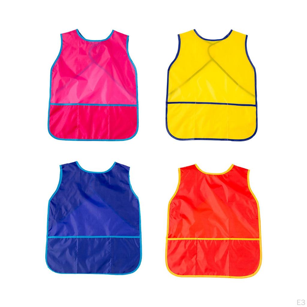 Фартуки для рисования, безрукавные художественные принадлежности, водонепроницаемые с карманным нагрудником для приготовления пищи, выпечки