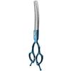 6.5 Inch Blue Curved Pet Grooming Shears, Can Bend Upwards and Downwards, Removes 20%-35% and 45%-60% Hair, High-Quality Groomer Tool