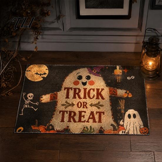 Non Slip Door Rug 3D Halloween Entrance Rug, Spooky Welcome Mat Absorbent Doormat, Washable Kitchen Floor Non-Slip Diatomaceous Earth for Home