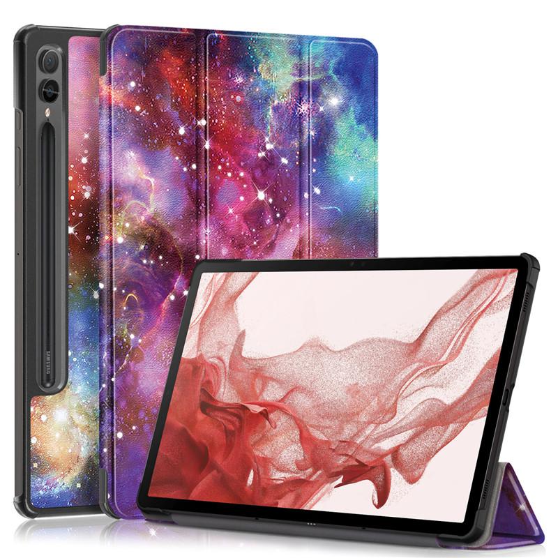 Tablet Case For Samsung Galaxy Tab S9 Plus Case 12.4 Folding Stand Hard PC Back Magnetic Book Cover For Samsung Galaxy S9 Plus Tablet Case