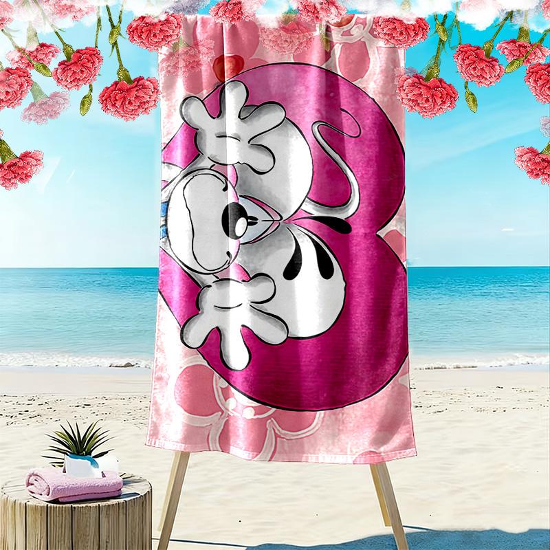 Diddl the Jumping Mouse4 Print Beach Towel, Large Soft Quick Dry Towel for Beach Camping Swimming