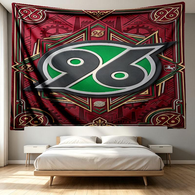 Hannover 96 Football Print Tapestry - Portable Wall Decor Cloth, for Home, Dorm, Travel, Bedroom, Living Room - Ideal Birthday Housewarming Gift