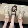 Rome with Skirt Sandals Women 2025 Summer New Versatile Fashion Retro Comfortable Casual Thick-bottomed Beach Slippers