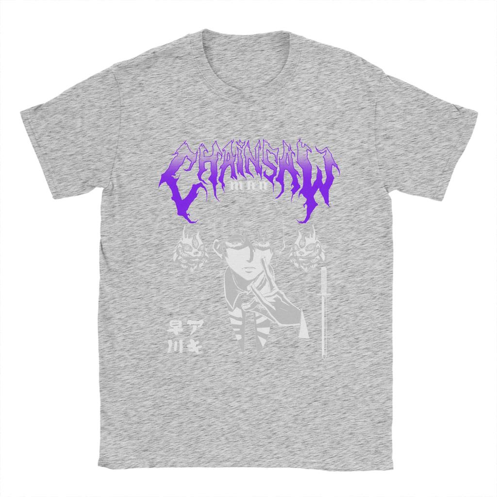 Мужская футболка Aki Metal Chainsaw Man Дендзи Макима Аки Кобэни Хлопковая одежда Новинка Футболка с коротким рукавом и круглым вырезом Классическая футболка