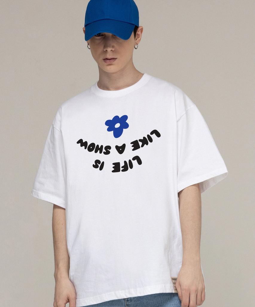 GRAVER [Unisex] Big Reverse Lettering Short Sleeve T-Shirt_3 Colors