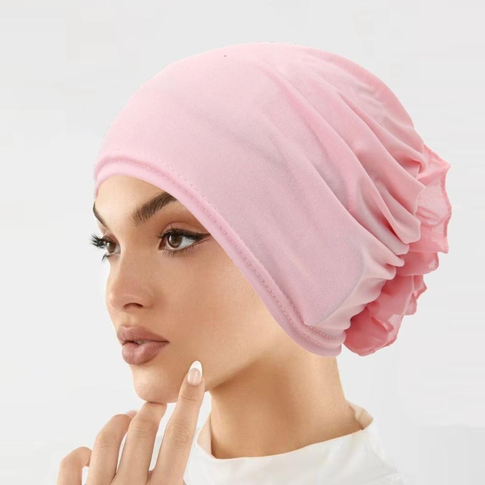 Wrap Style Flower Turban Hat Elastic Islamic Headband Fashion Hijab Caps Hair Loss