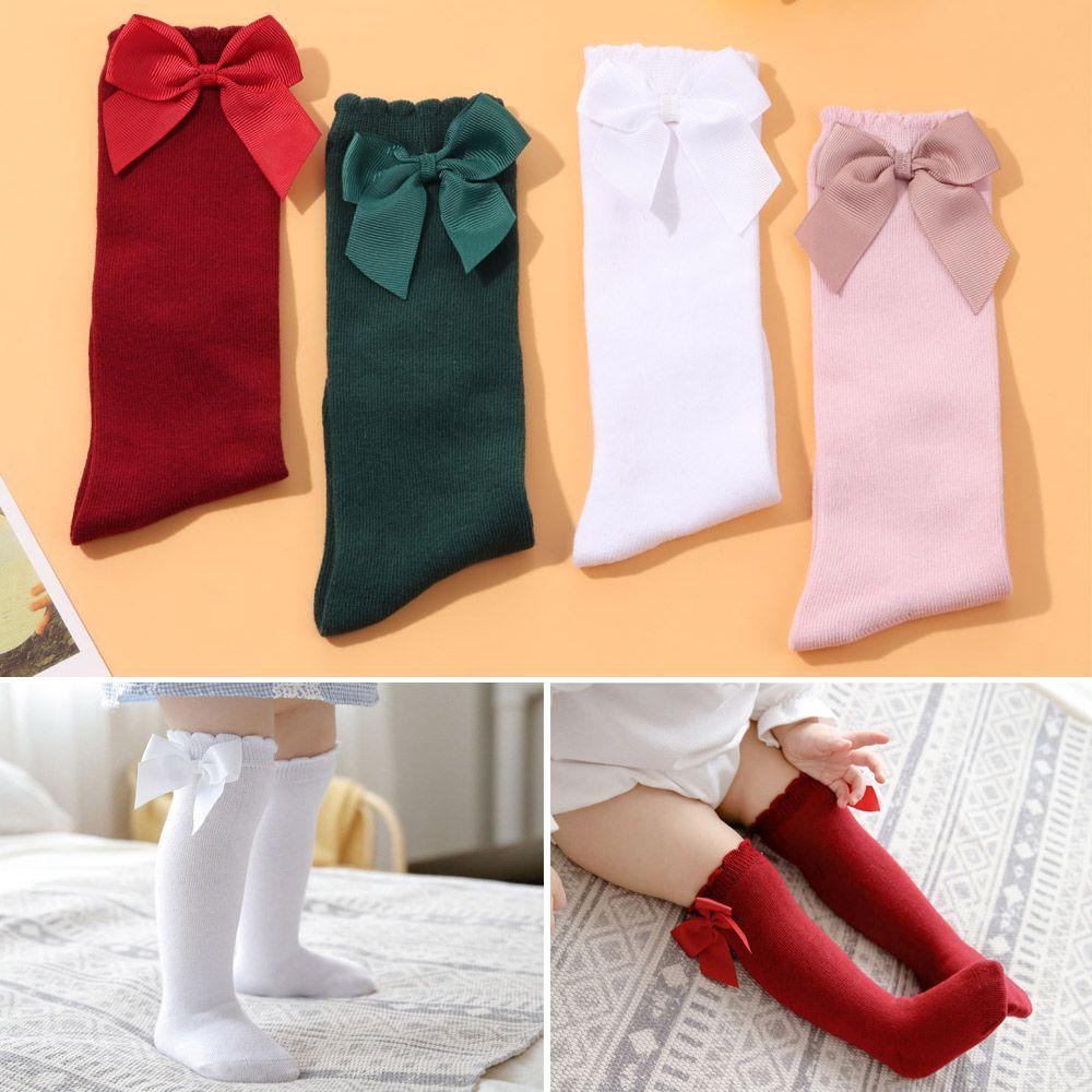 Big Bow Autumn Winter Children Cotton Floor Socks Baby Toddlers Socks High Long Sock