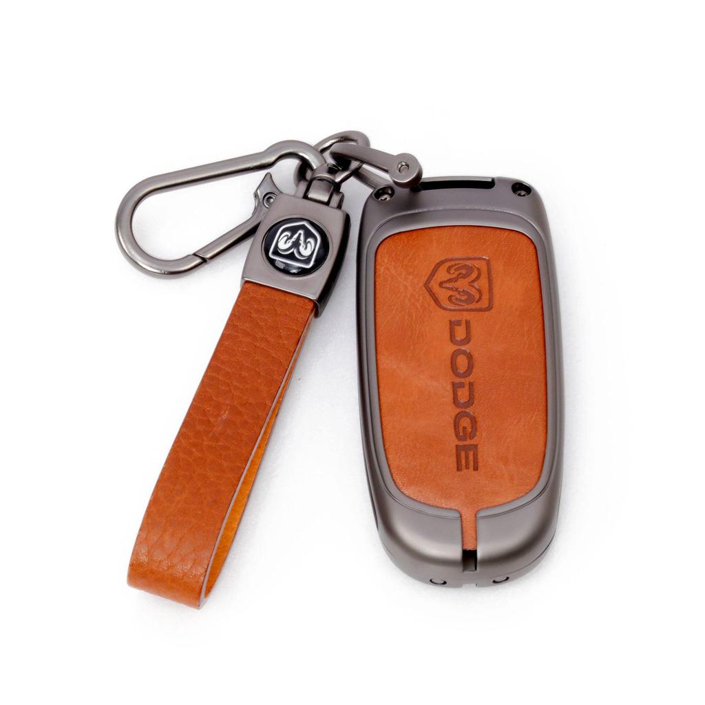 Кейс для ключа Dodge: Металлический защитный чехол и сумка из натуральной кожи для Journey, Caliber, Avenger