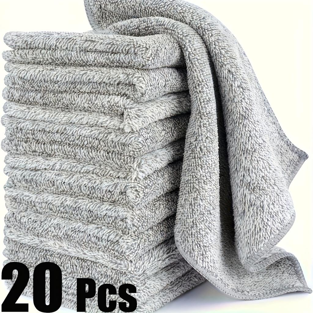 20/10 шт. прочная салфетка из микрофибры для уборки - супервпитывающая, быстросохнущая, не царапает, многоразовая и пригодная для машинной стирки для дома, кухни, отеля