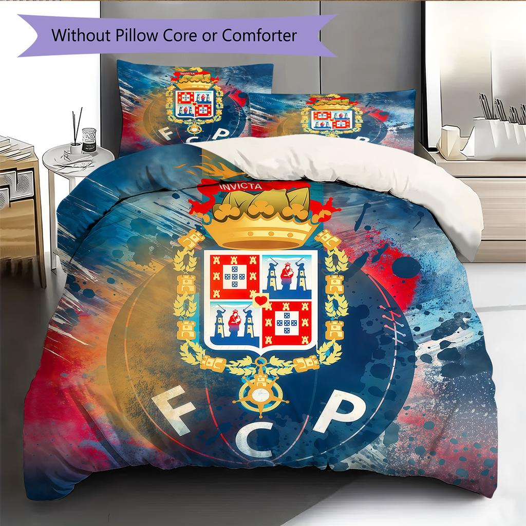 Futebol Clube do Porto Pattern Bedding Quilt Set Home Decoration Gift (1 * duvet cover + 2 * pillowcase without core)