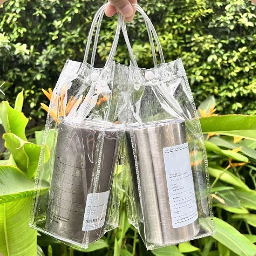 3 шт., пластиковые чашки, крышка для бутылок, прозрачная сумка для бутылок из ПВХ, универсальная прозрачная сумка, бутылка Themos