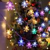 1Pack Christmas Solar Snowflake Fairy String Lights Outdoor Waterproof Holiday New Year Wedding Party Xmas Tree Garden Decor