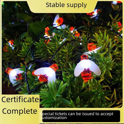 Уличные водонепроницаемые светодиодные гирлянды на солнечных батареях в виде пчел - декоративные для газона, сада, двора, кемпинга и праздников.