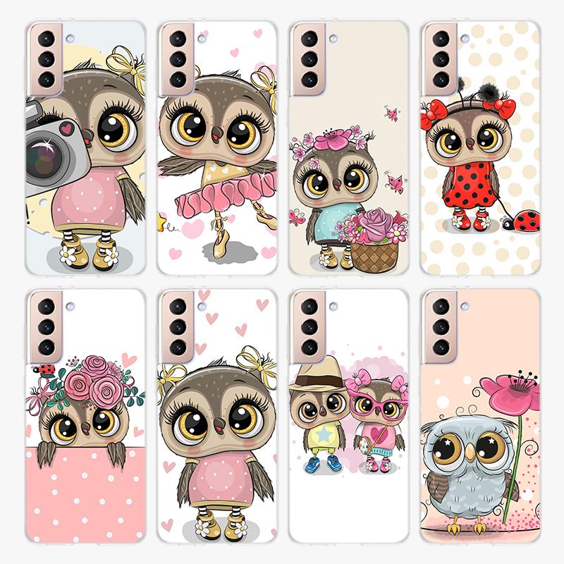 Lovely Animal Owl For Samsung Galaxy S22 Pro S21 S20 FE Ultra S10 S10E Lite S9 S8 Plus S7 S6 Edge Soft Phone Case