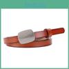 Classic Leather Belt For Women With Alloy Buckle And Slim Design For Casual Dresses