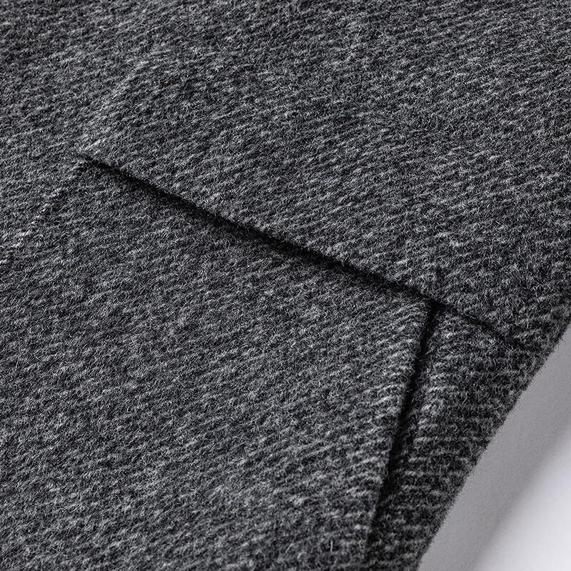 Мужское зимнее пальто средней длины из смесовой мериносовой шерсти FAPAI