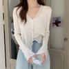 Casual Ice Silk Sun Protection Knitted Cardigan Top for Women Thin Style for Summer Long Sleeve Shawl Short Style Trendy Small Outerwear