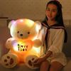 Cute Lovely I Love You Pattern Glow Light Up Soft Plush Bear Stuffed Toy Gift