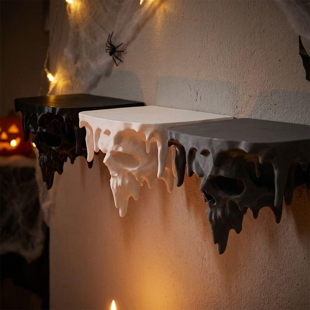 Plastic Icicle Skull Melting Wall Shelf 3D Printed Wall Storage Rack  Home Decor