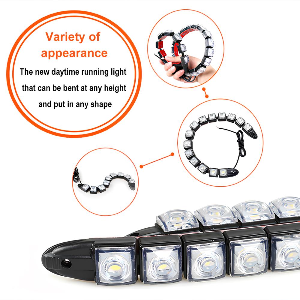 1pcs Waterproof Multi Colors DRL Light Cars Autos Decorative Flexible Daytime Running 6LED Car Driving Strip Styling Headlights