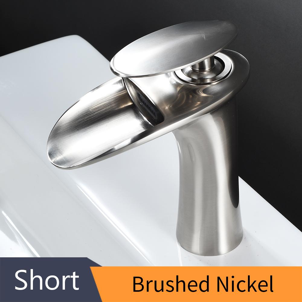 Gold Basin Faucets Waterfall Bathroom Faucet Single Handle Basin Mixer Tap Bath Faucet Brass Sink Water Crane Silver 855923